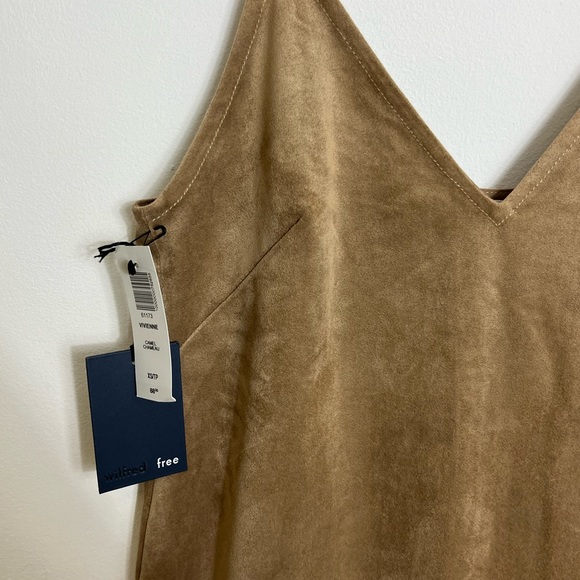 NWT Wilfred Free Aritzia Vivienne Camel Suede Dress Size XS - Picture 6 of 12